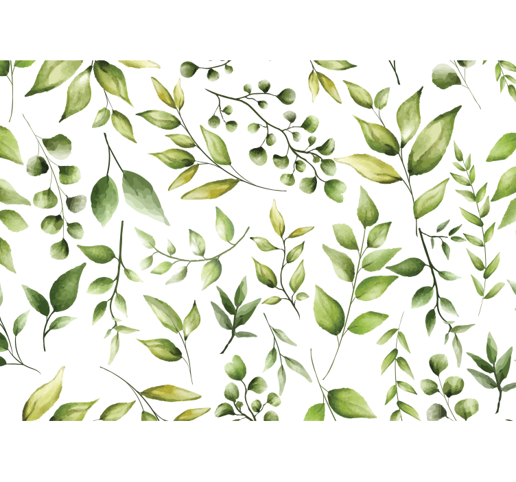 Flower wall mural lush leaf arrangement - TenStickers