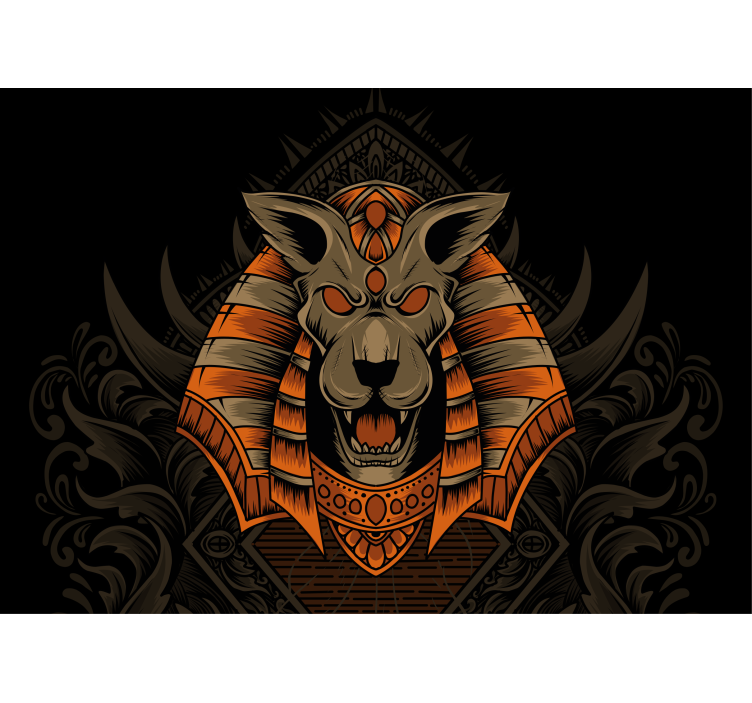 Lion wall mural fierce egyptian warrior - TenStickers