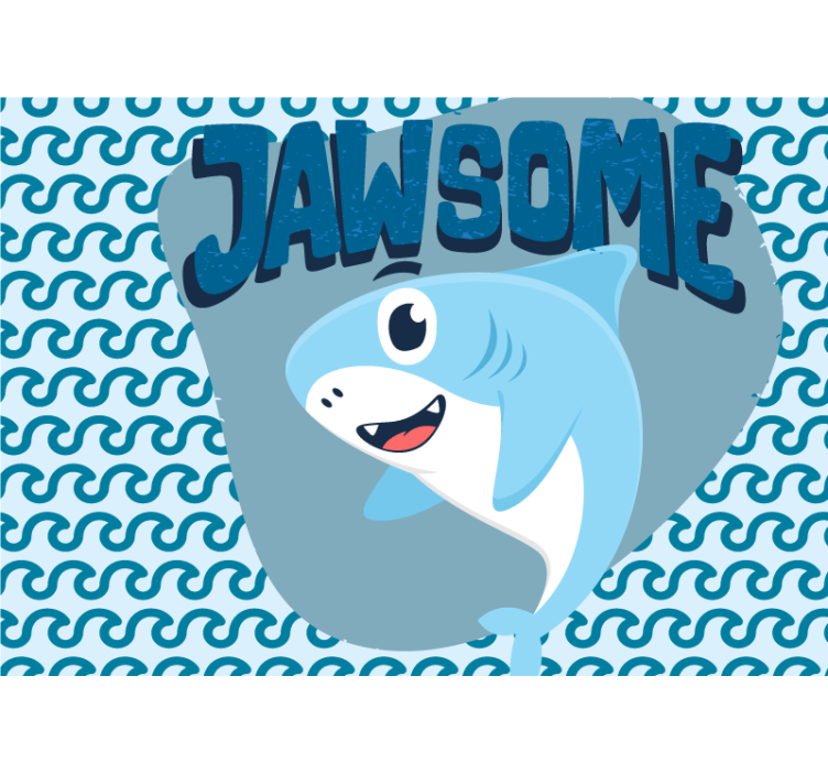 Jawsome Shark Character kids wall mural - TenStickers