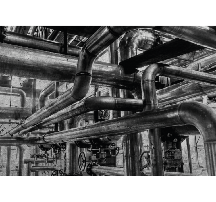 Texture and pattern wall mural industrial pipe design - TenStickers