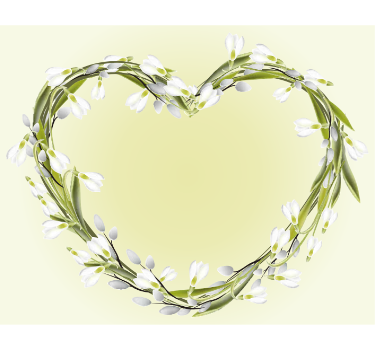 Heart Shaped Blooms flower wall mural - TenStickers