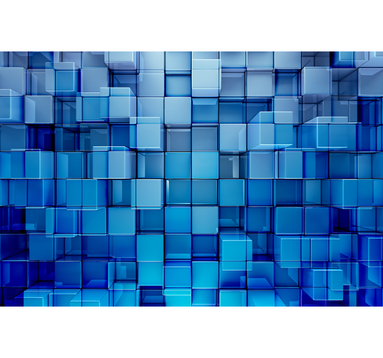 Abstract wall mural geometric cube design - TenStickers