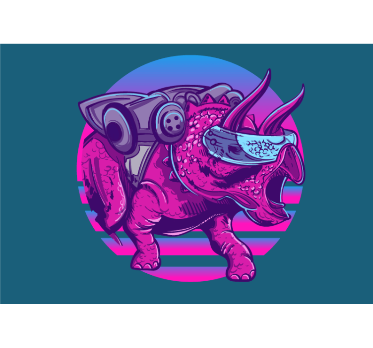 Animal wall mural futuristic triceratops - TenStickers