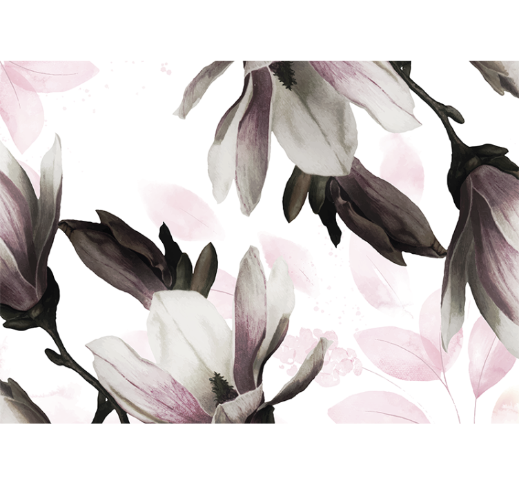Magnolia wall mural elegant magnolia blooms - TenStickers