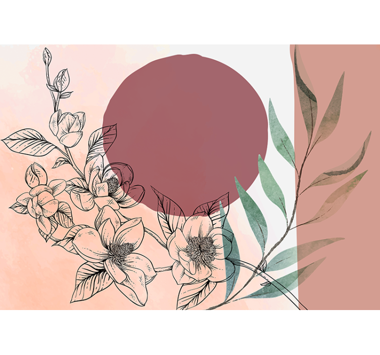 Flower wall mural floral elements design - TenStickers