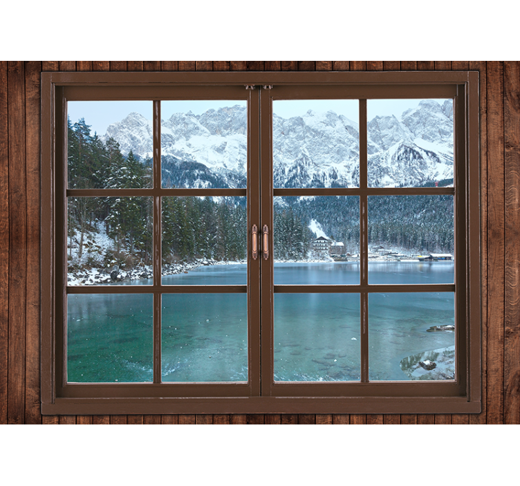 Landscape wall mural icy peak view - TenStickers