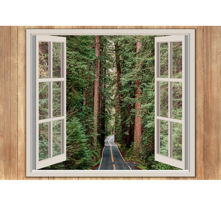 Nature wall mural forest pathway view - TenStickers