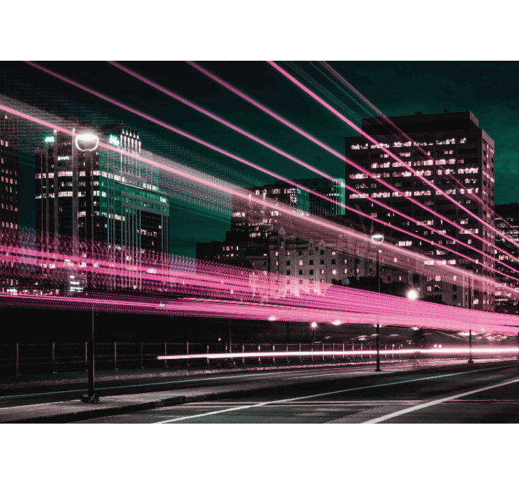 City wall mural urban skyline excitement - TenStickers