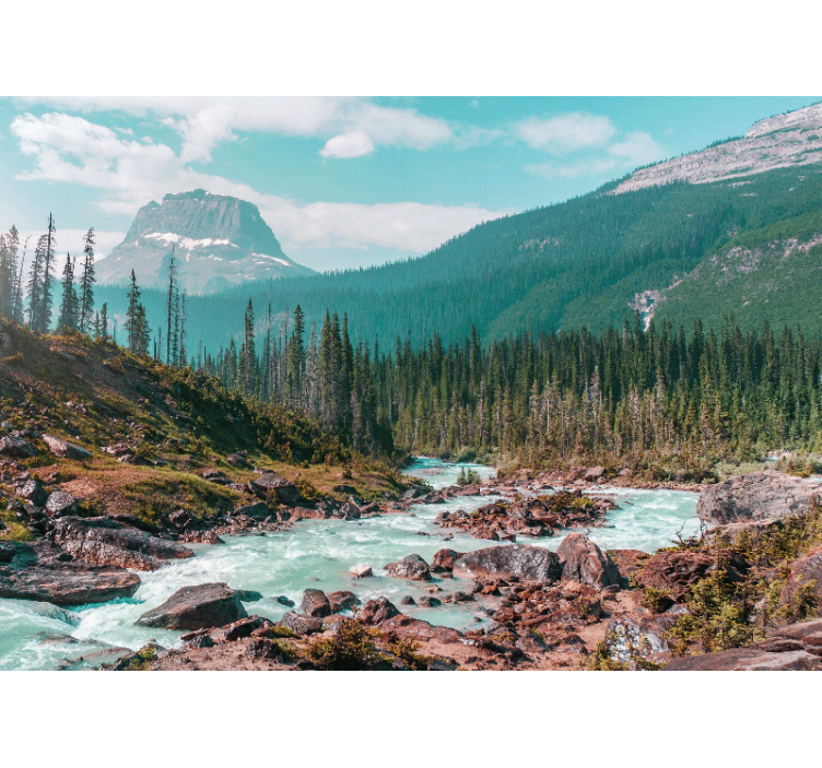 Verdant mountain stream landscape wall mural - TenStickers