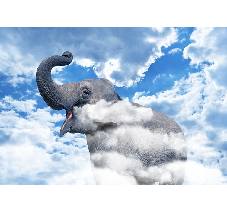 Animal wall mural elephant in clouds - TenStickers