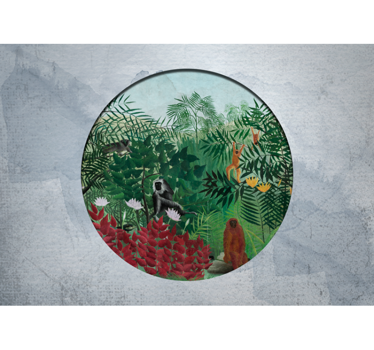 Jungle wall mural vibrant jungle scene - TenStickers