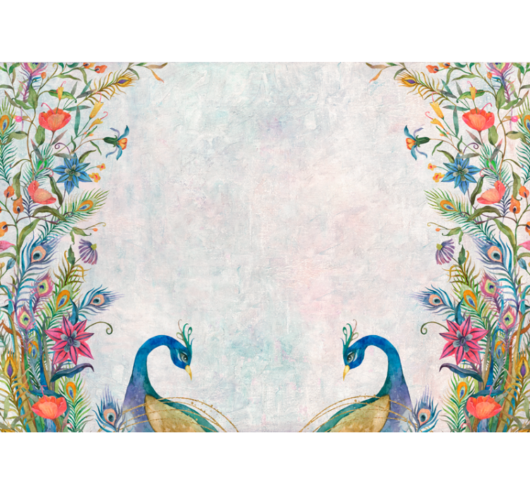 Shabby chic style peacocks  nature wall mural - TenStickers