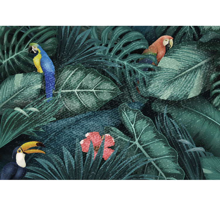 Bright Exotic Jungle tree mural - TenStickers