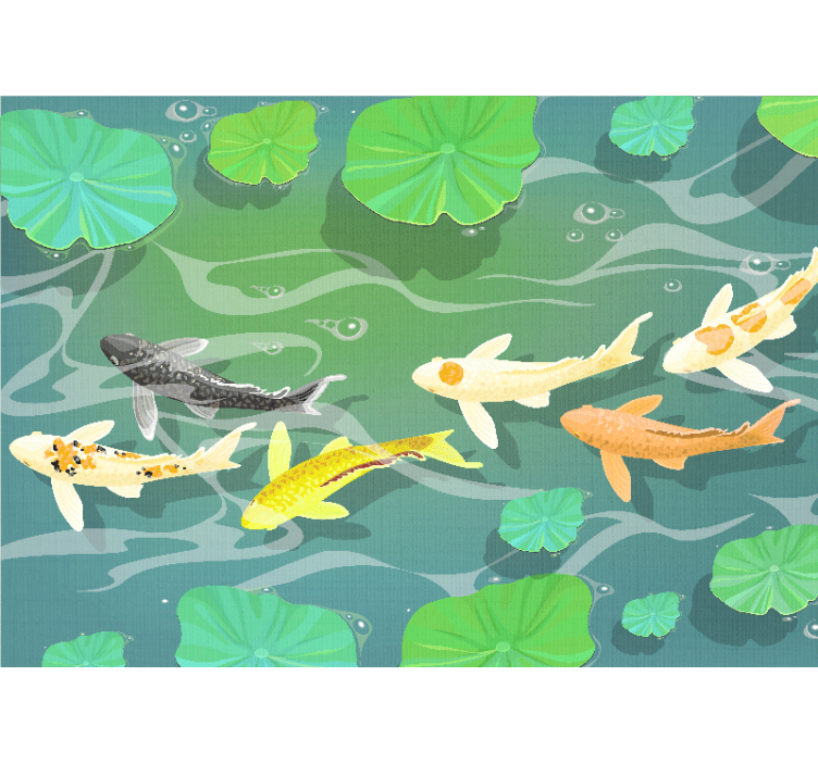 Animal wall mural koi fish pond - TenStickers