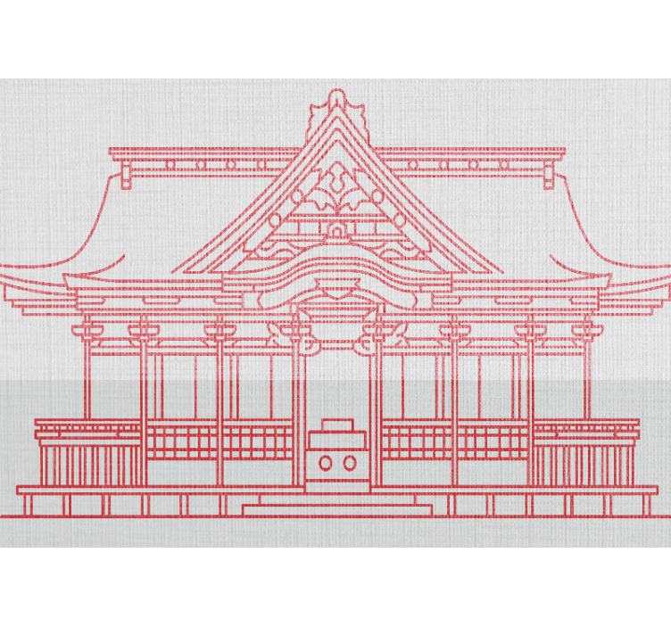 City wall mural traditional japanese architecture - TenStickers