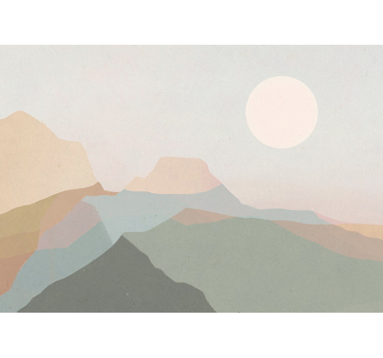 Landscape wall mural mountain twilight view - TenStickers