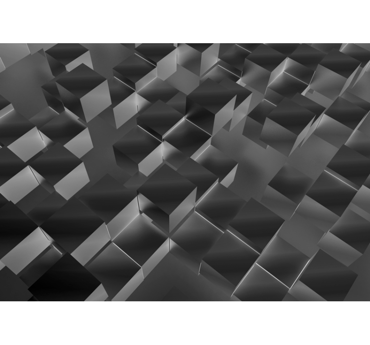 Texture and pattern wall mural three dimensional cubes - TenStickers
