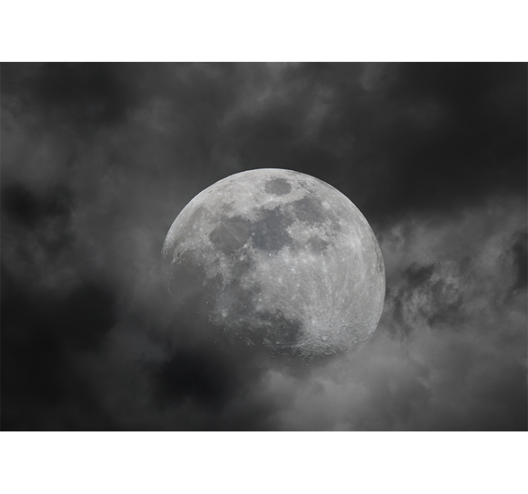 Space wall mural luminous moon silhouette - TenStickers