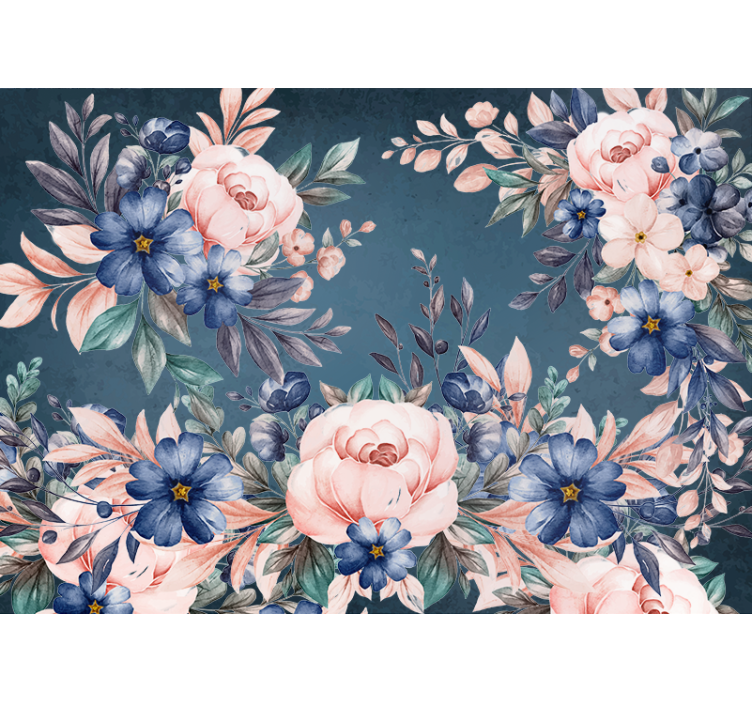Flower wall mural romantic floral design - TenStickers