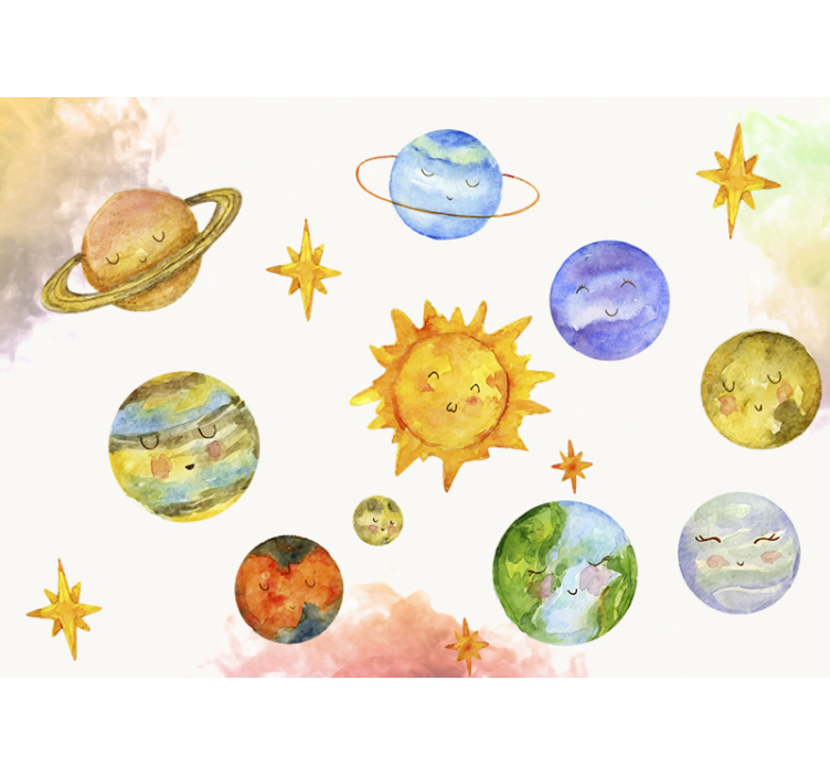 Fantasy wall mural of whimsical celestial bodies - TenStickers