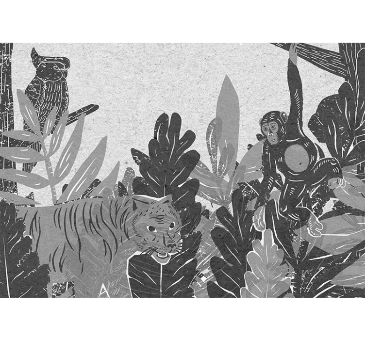 Animal wall mural wildlife adventure scene - TenStickers