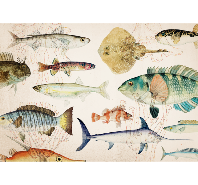Animal wall mural marine life collection - TenStickers