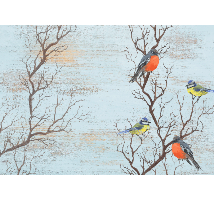 Animal wall mural birds on branches - TenStickers