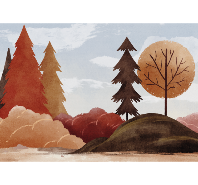 Nature wall mural scenic autumn landscape - TenStickers