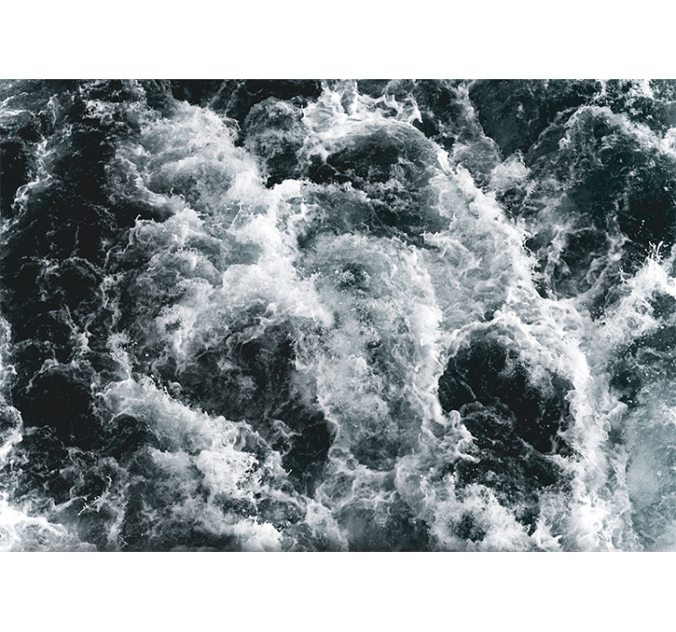 Sea animals wall mural churning ocean waves - TenStickers