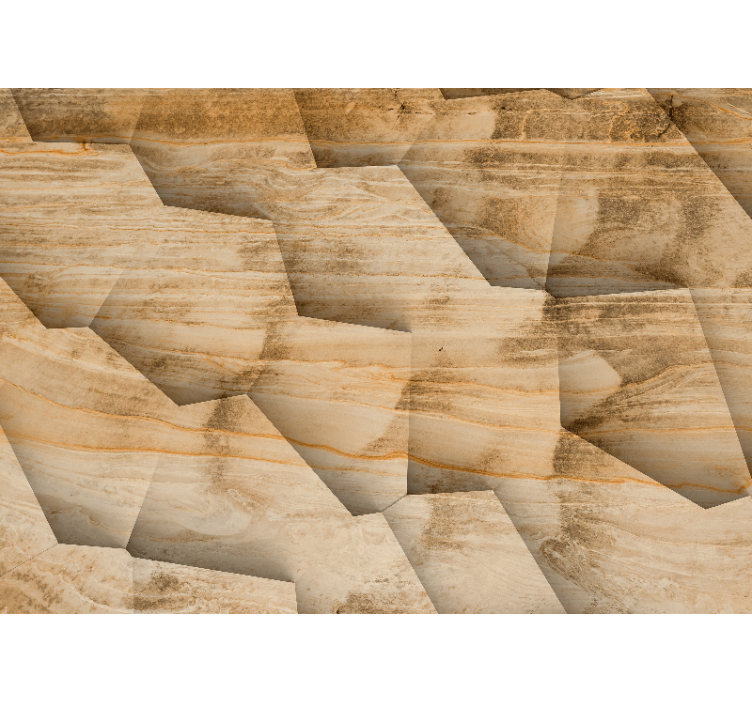 Textured wall mural geometric stone designs - TenStickers
