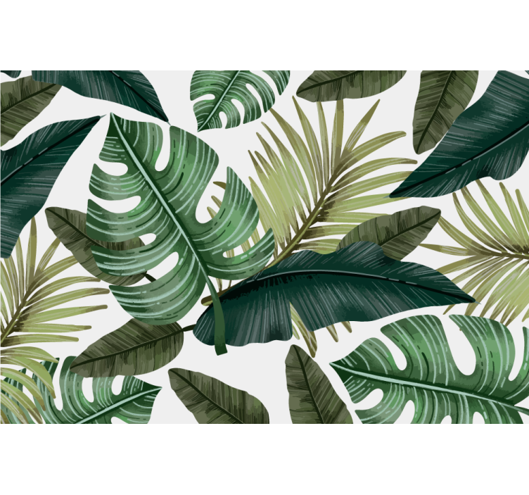 Nature wall mural tropical greenery design - TenStickers
