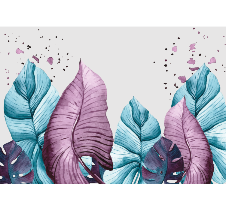 Nature wall mural large leaf designs - TenStickers
