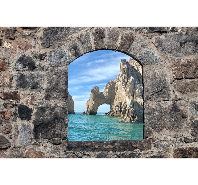 Rocky Arch View sea animals wall mural - TenStickers