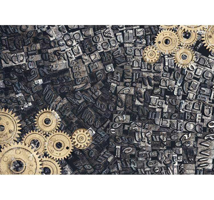 Texture and pattern wall mural mechanical gear design - TenStickers