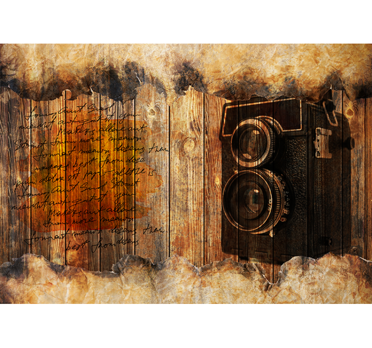 Art wall mural vintage camera style - TenStickers