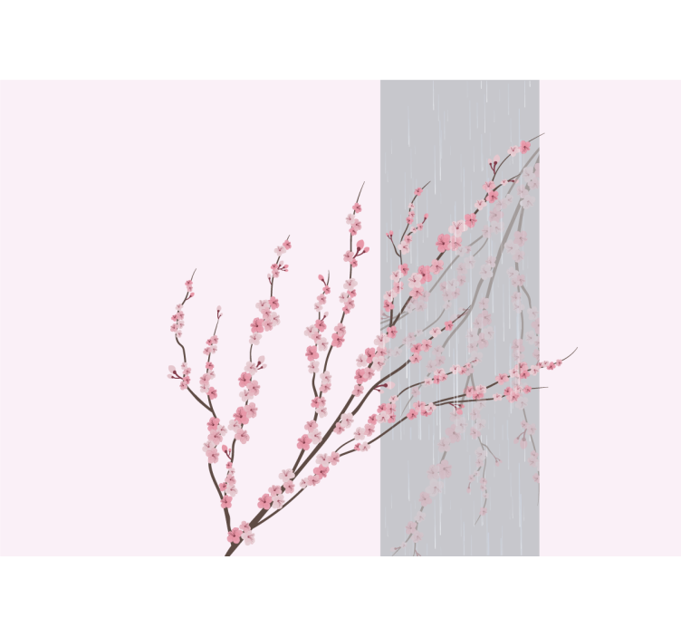 Flower wall mural gentle pink blooms - TenStickers