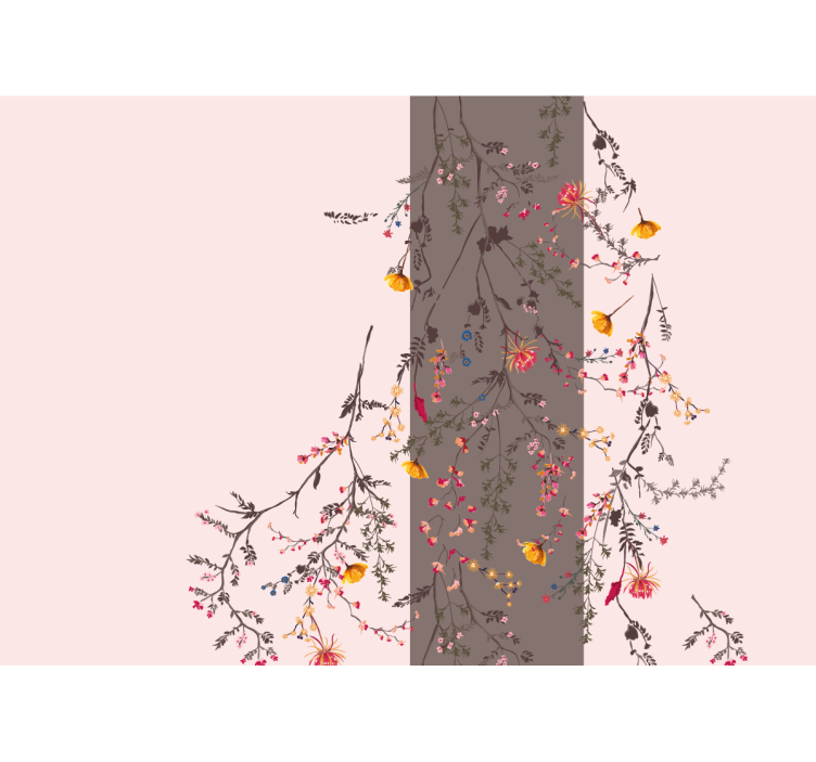 Floral Branch Silhouette flower wall mural - TenStickers