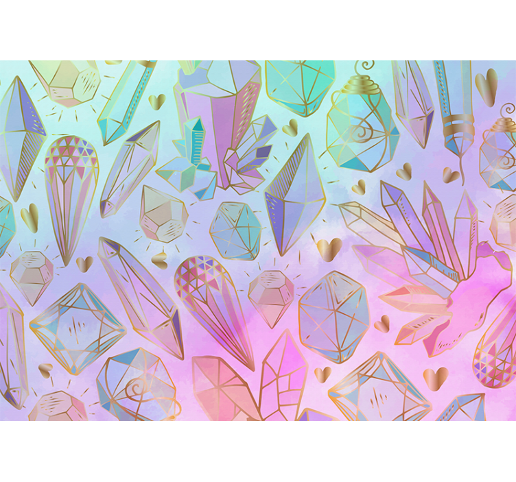 Art wall mural geometric gemstones pattern - TenStickers