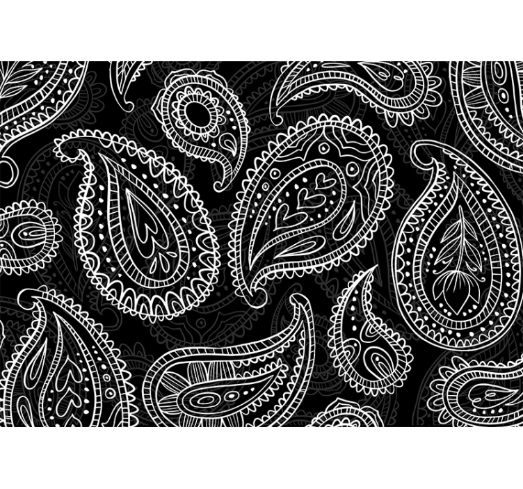 Textured wall mural intricate paisley designs - TenStickers