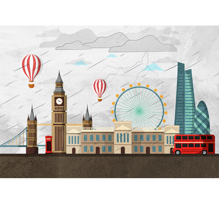 London wall mural london skyline experience - TenStickers