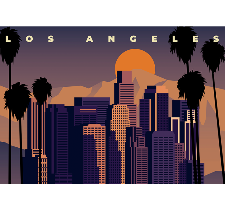 City wall mural los angeles skyline - TenStickers