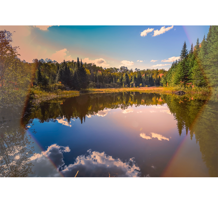 Tranquil water mirror landscape wall mural - TenStickers