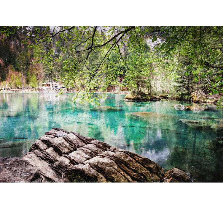 Landscape wall mural tranquil lake scene - TenStickers