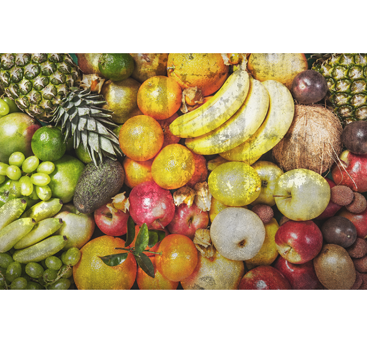 Fruit on the ground stone wall mural - TenStickers