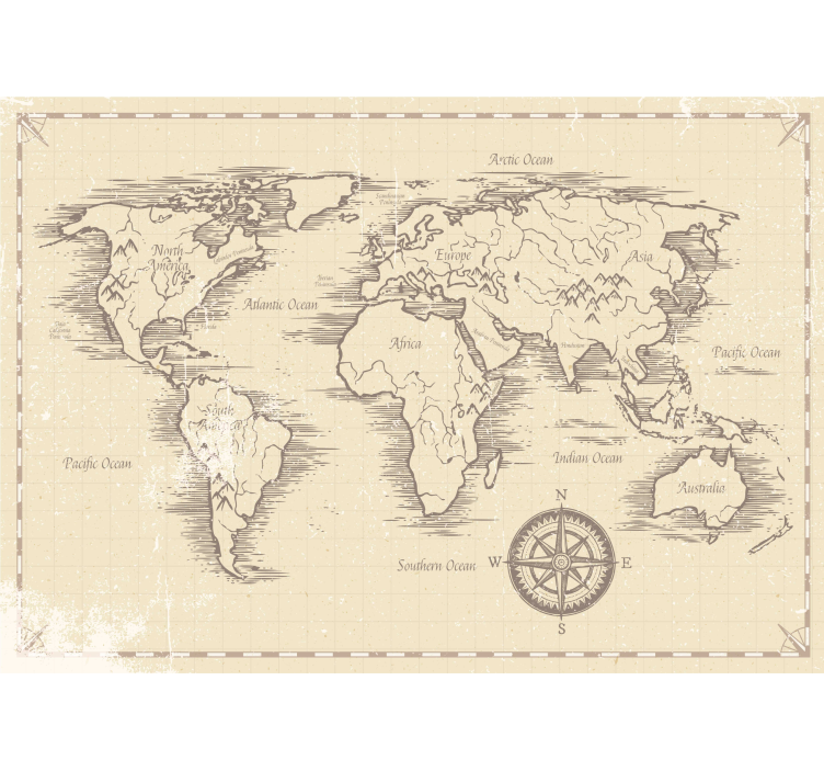 Vintage world map Office wall mural - TenStickers