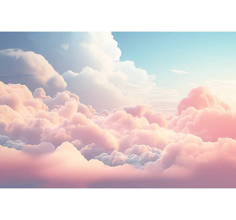 pink cloud landscape Kids wall murals - TenStickers