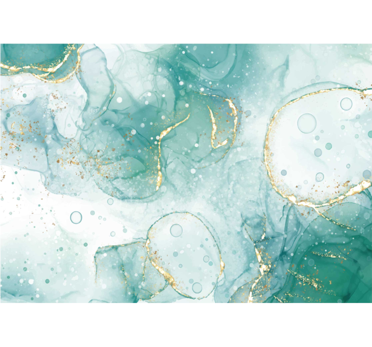 turquoise and gold marble Bathroom Murals - TenStickers