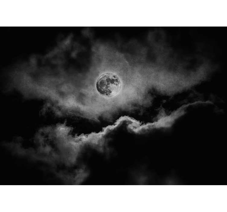 Moon and clouds Master bedroom wallpaper - TenStickers