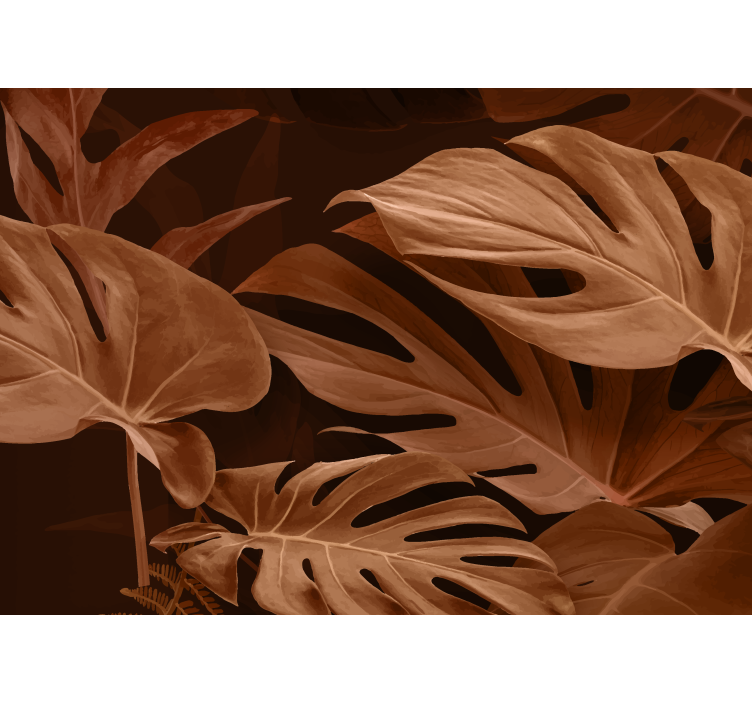 Big dense leaves terracotta wall mural - TenStickers