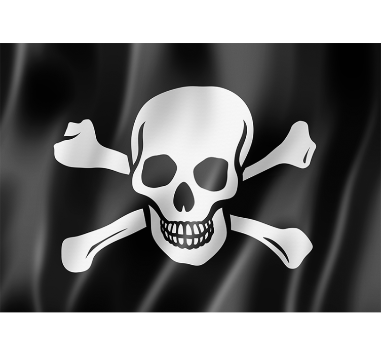 Pirate flag living room wall mural - TenStickers